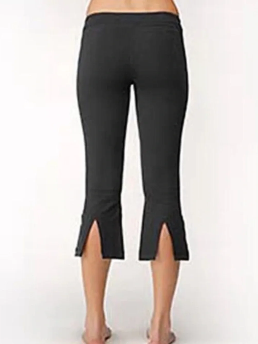 Lululemon Boogie Crop Split Hem Cropped Yoga Pants Black Sz 8